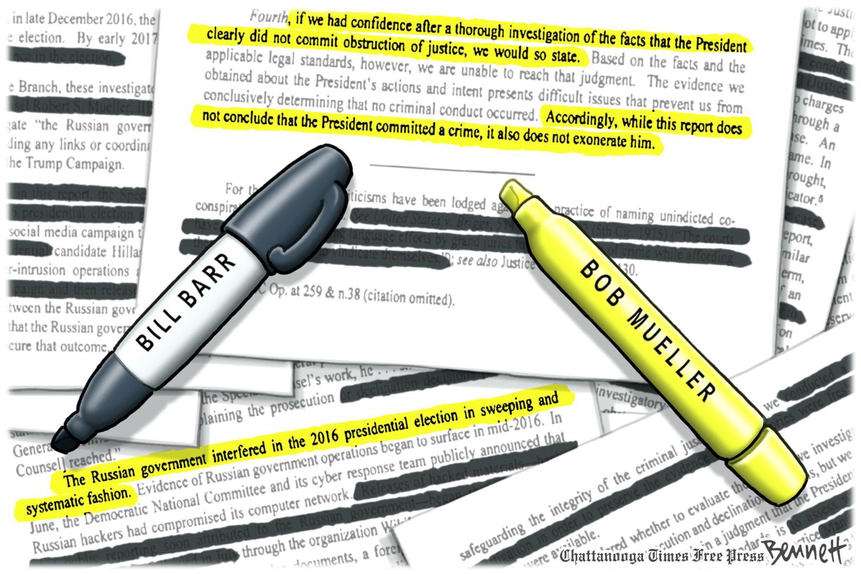 Bennett editorial cartoon